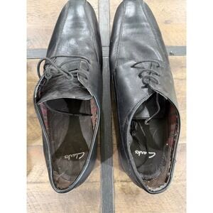 Clarks Mens Black Leather Bicycle Toe Oxford Dress Shoes Size 11.5 M 26067507‎